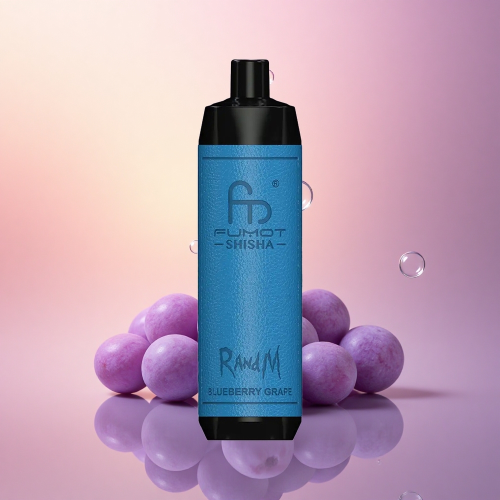 RandM Fumot Shisha 10000 Puffs Blueberry Grape LED Mesh 18ml