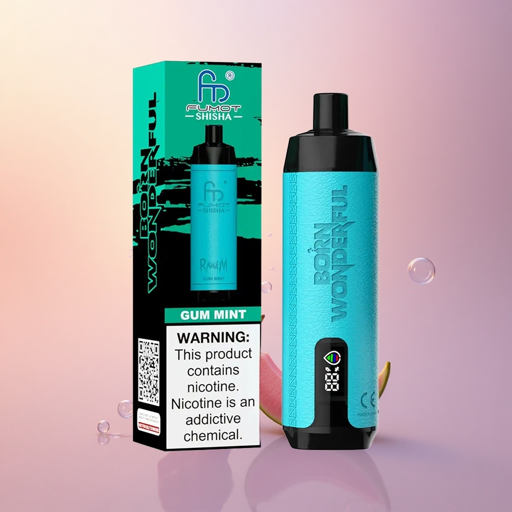 RandM Fumot Shisha 10000 Puffs Gum Mint 18ml Mesh 0.6ohm 850mAh