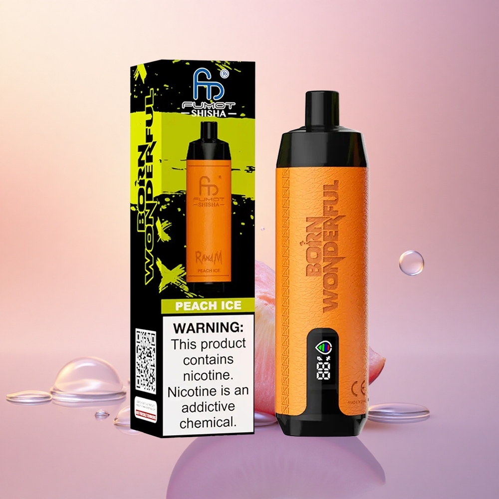 RandM Fumot Shisha 10000 Puffs Peach Ice 850mAh Mesh Coil