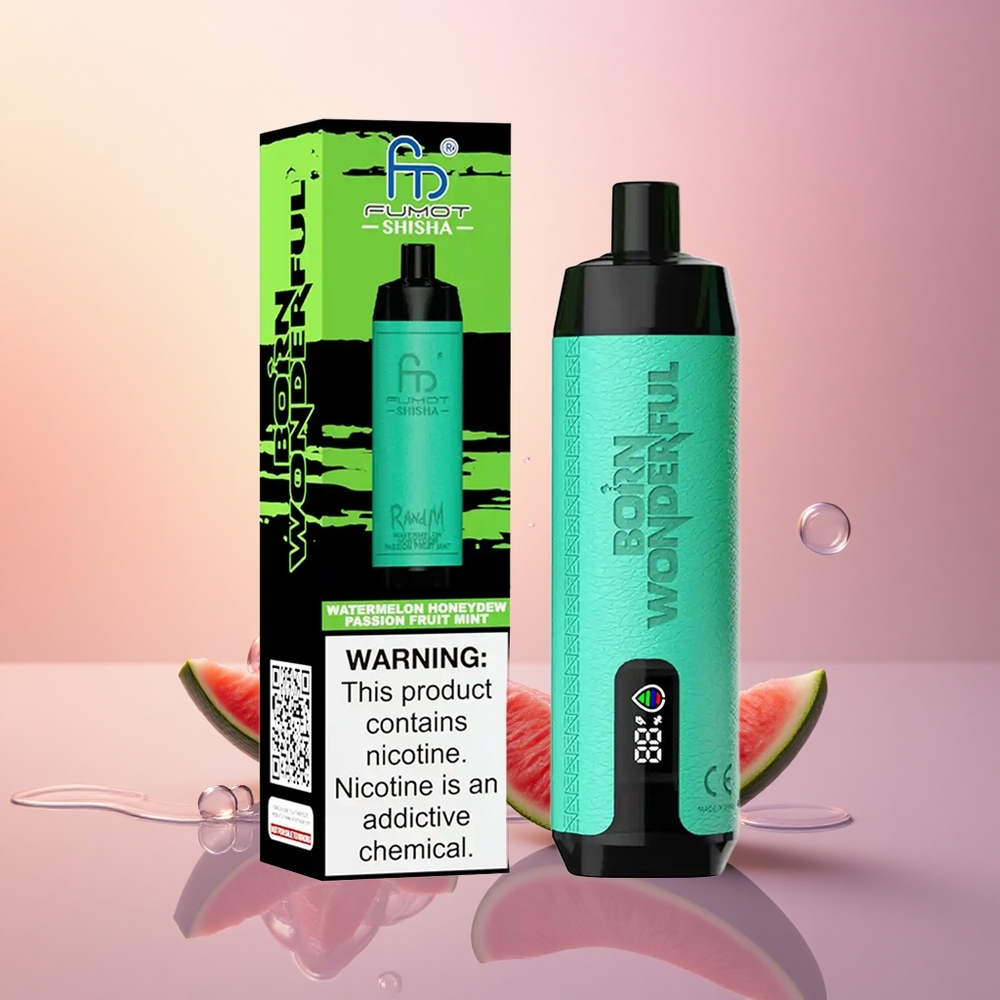 RandM Fumot Shisha 10000 Puffs Watermelon Honeydew Passion Fruit Mint 18ml Type-C 0.6ohm