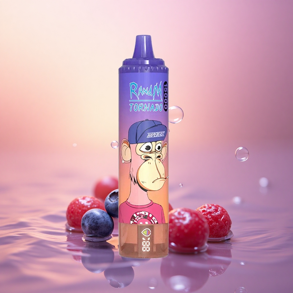 RandM Fumot Tornado 15000 Puffs Blueberry Cherry Cranberry 25ml Mesh USB-C