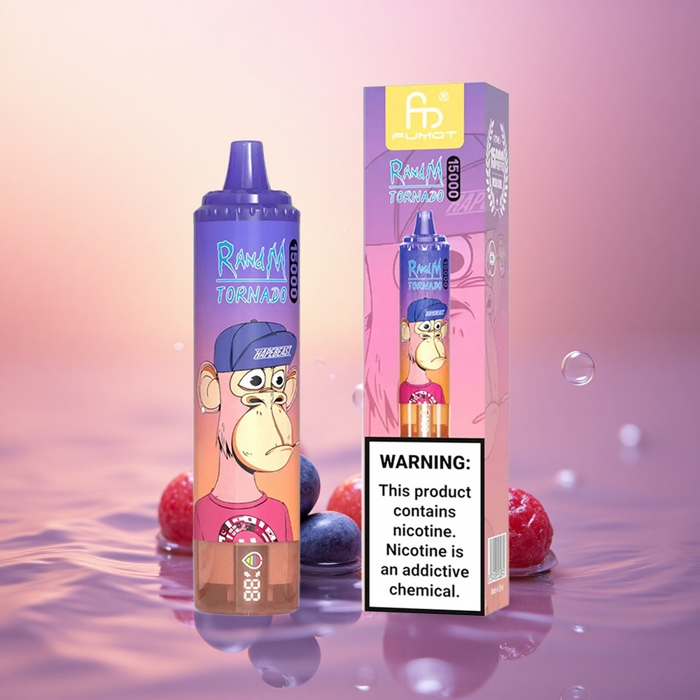 RandM Fumot Tornado 15000 Puffs Blueberry Cherry Cranberry 25ml Mesh USB-C