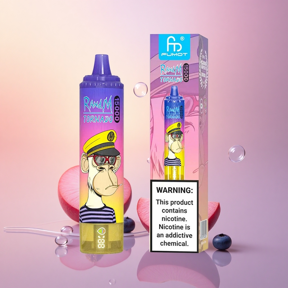 RandM Fumot Tornado 15000 Puffs Peach Blueberry Candy 25ml Mesh 850mAh