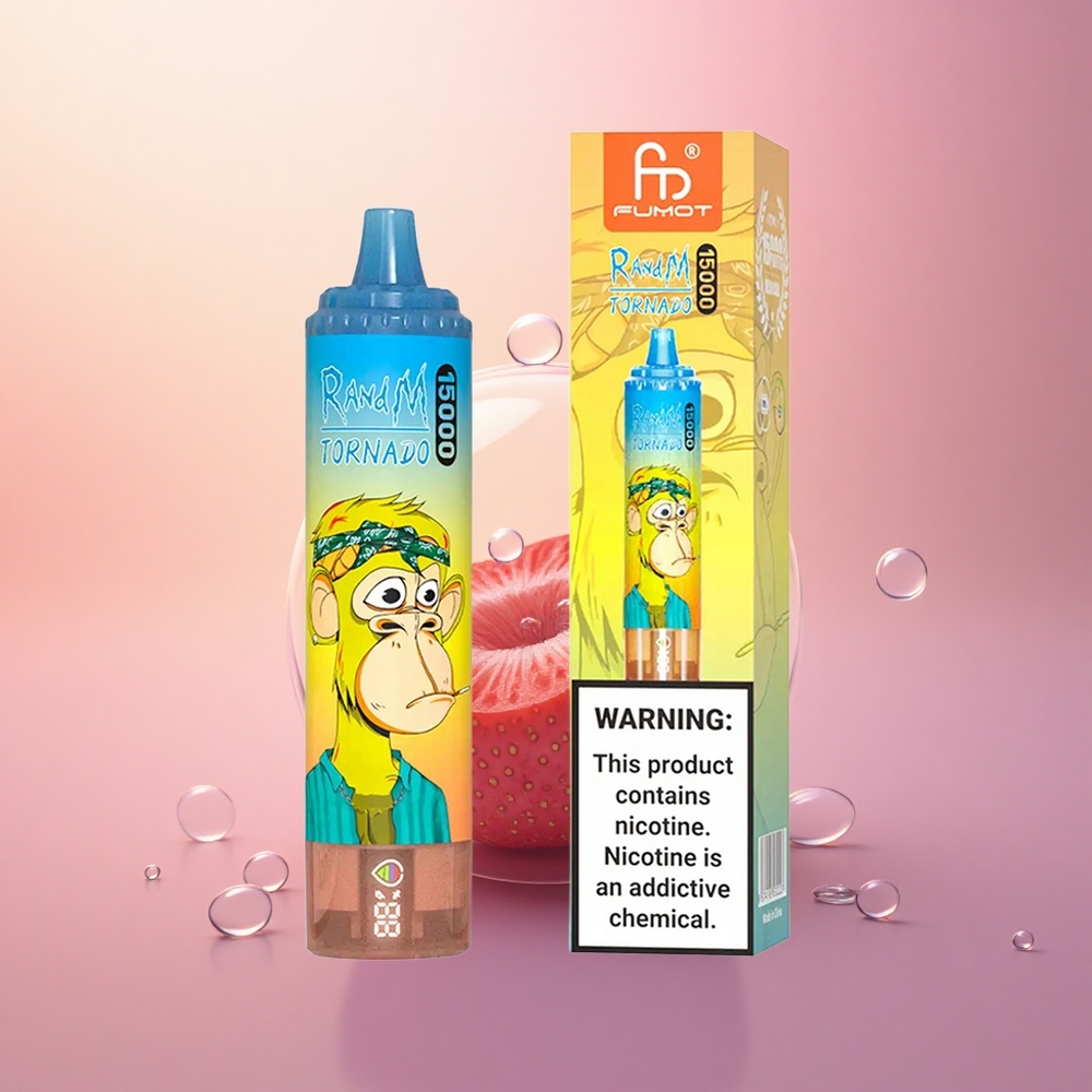 RandM Fumot Tornado 15000 Puffs Strawberry 25ml Mesh LCD
