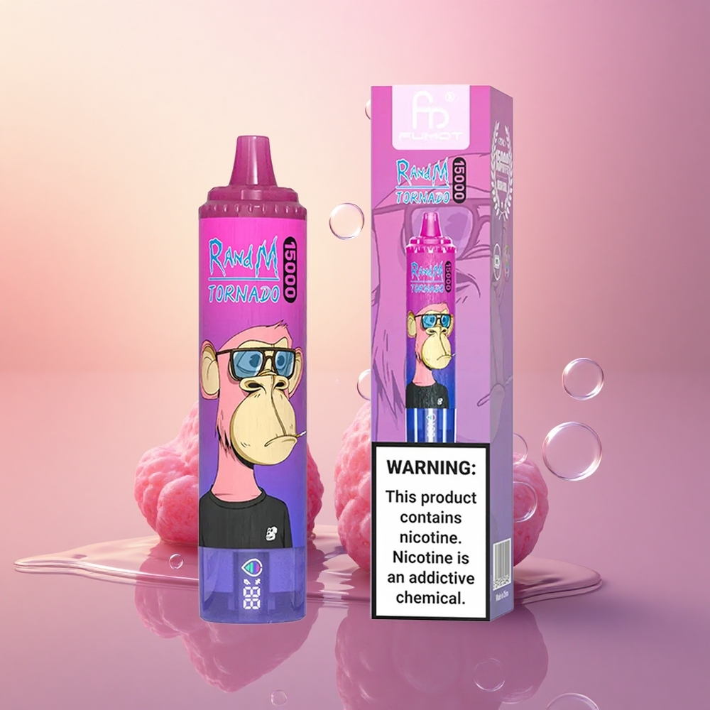 RandM Fumot Tornado 15000 Puffs Strawberry Grape Mesh LCD 25ml