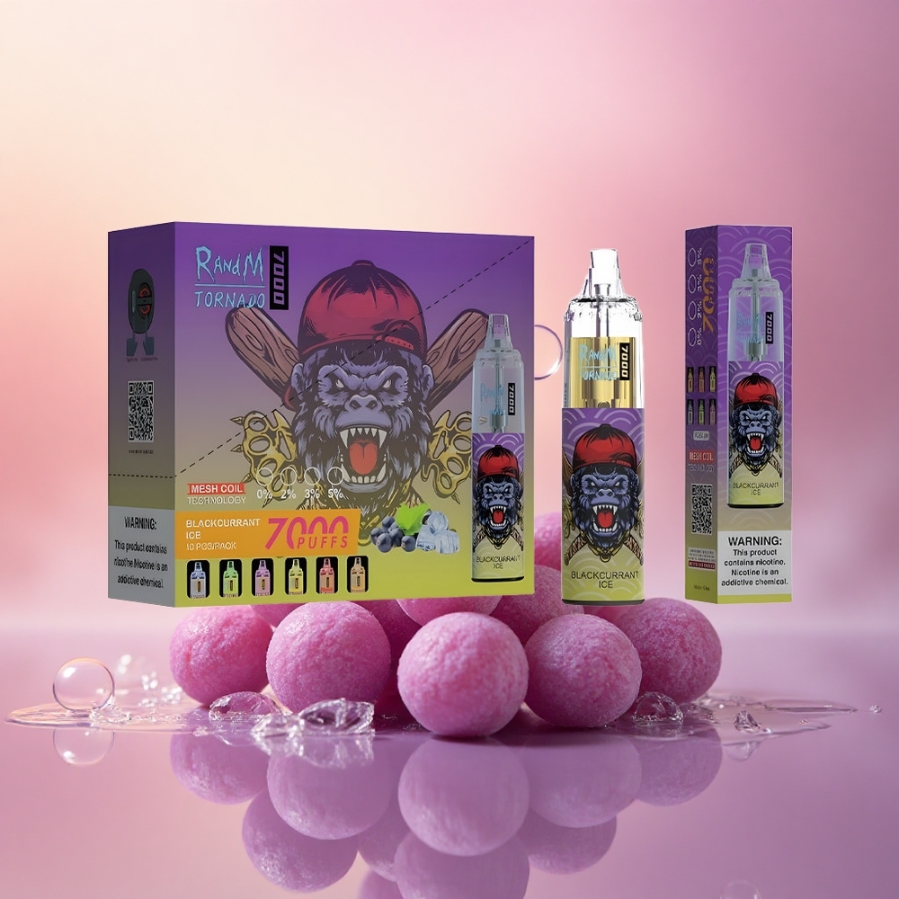 RandM Fumot Tornado 7000 Puffs Blackcurrant Ice Mesh 14ML RGB
