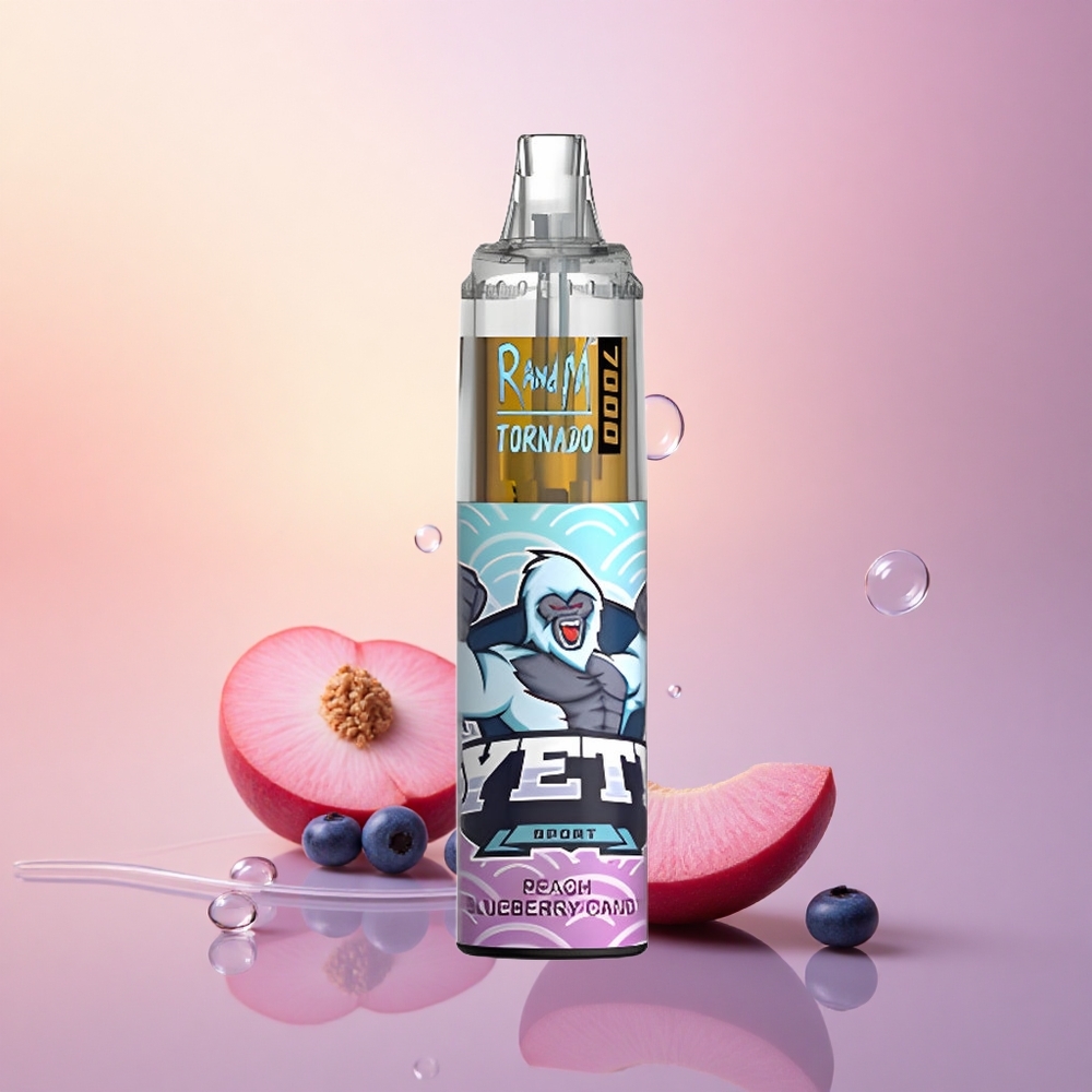 RandM Fumot Tornado 7000 Puffs Peach Blueberry Candy 14ML Mesh 5%