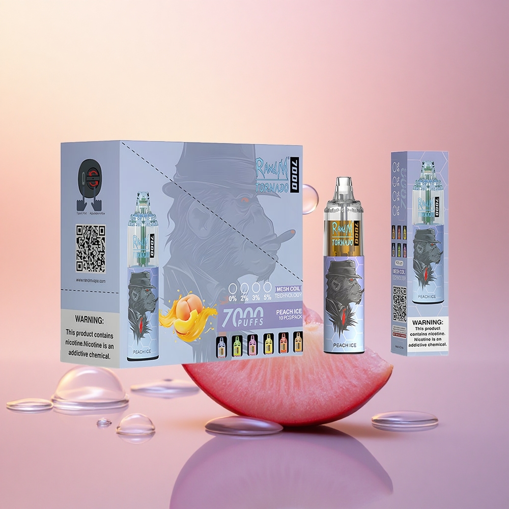 RandM Fumot Tornado 7000 Puffs Peach Ice Mesh 14ML