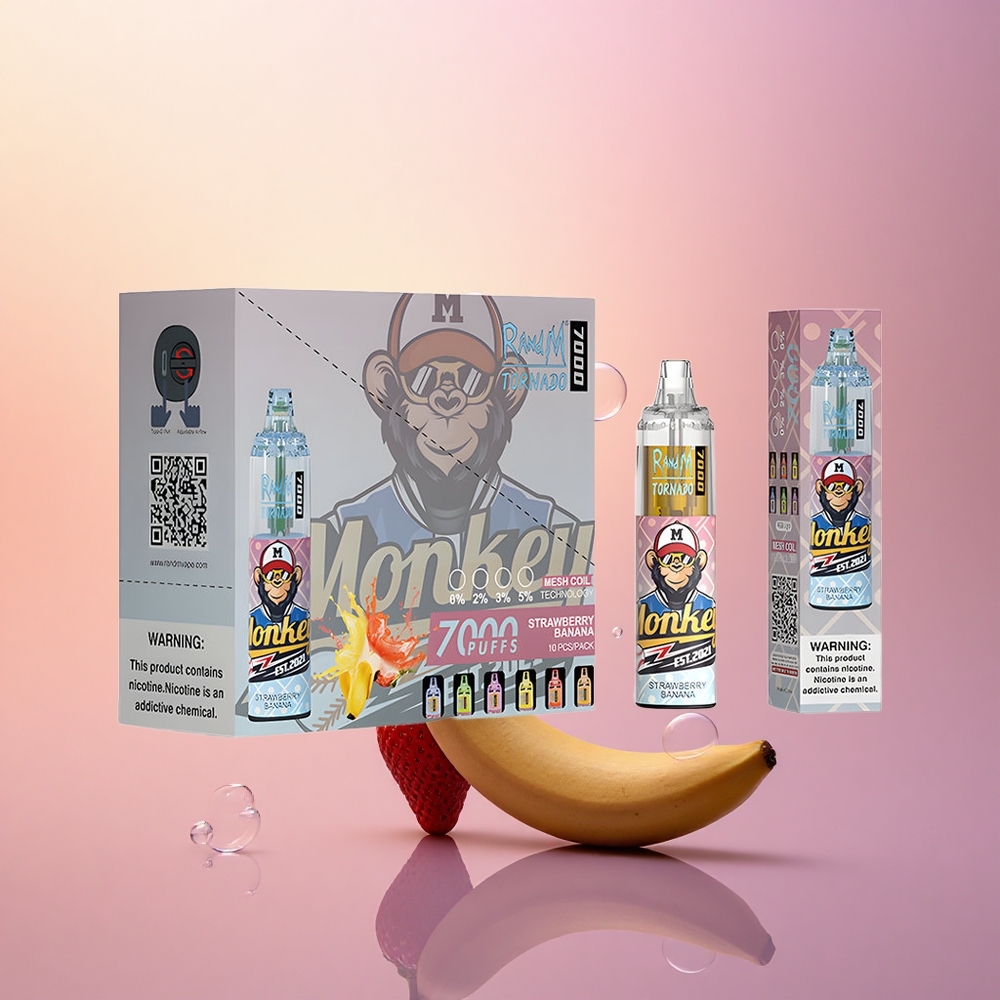 RandM Fumot Tornado 7000 Puffs Strawberry Banana Mesh 14ML Air-Adjustable