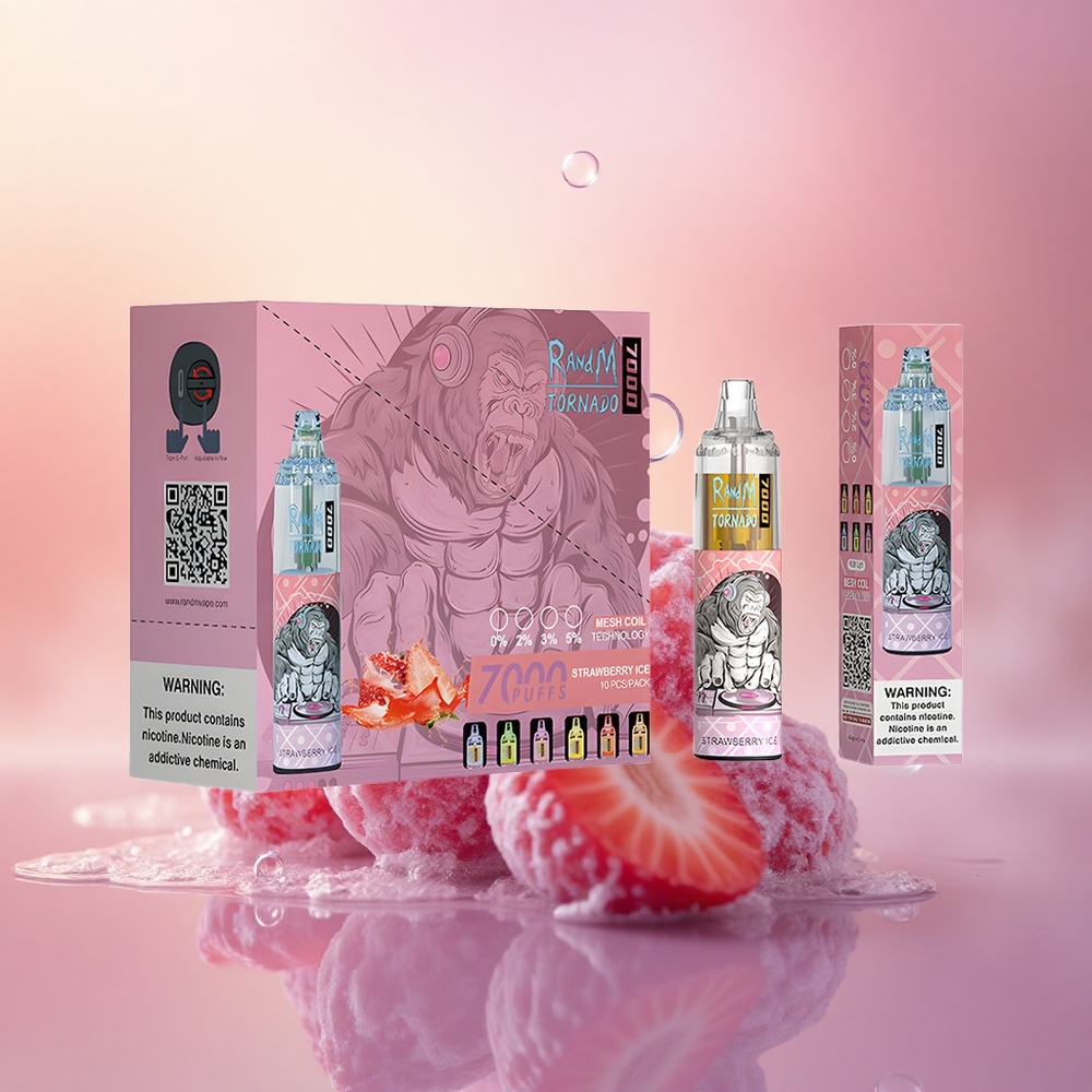 RandM Fumot Tornado 7000 Puffs Strawberry Ice Mesh 14ML Type-C