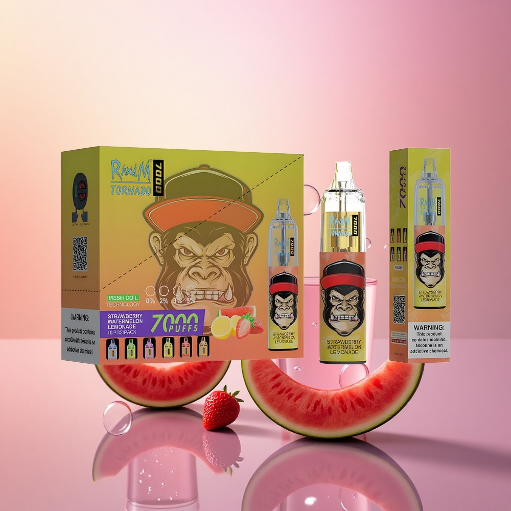 RandM Fumot Tornado 7000 Puffs Strawberry Watermelon Lemonade Mesh 14ML Type-C