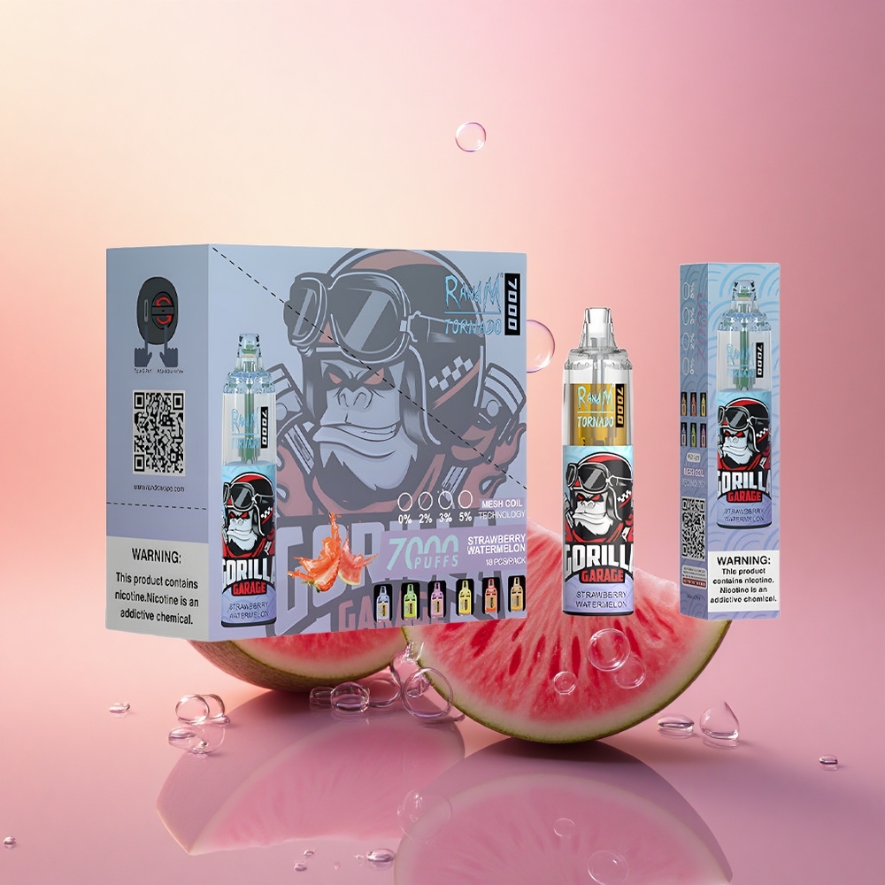 RandM Fumot Tornado 7000 Puffs Strawberry Watermelon Mesh Coil Air-Adjustable