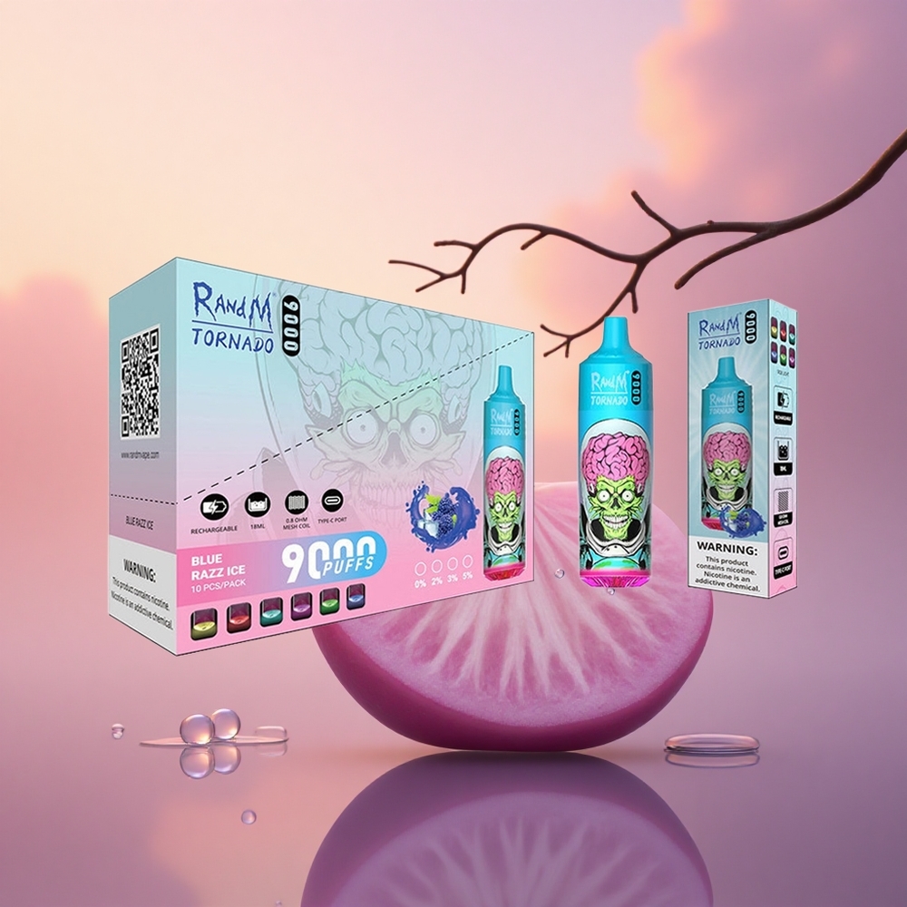 RandM Fumot Tornado 9000 Puffs Black Dragon Ice 9000 Mesh RGB