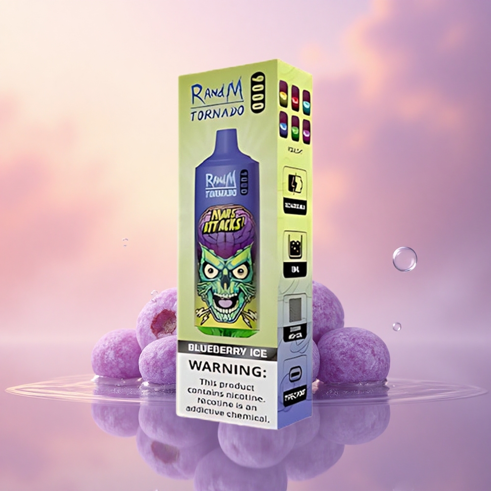 RandM Fumot Tornado 9000 Puffs Blueberry Ice Mesh 18mL RGB