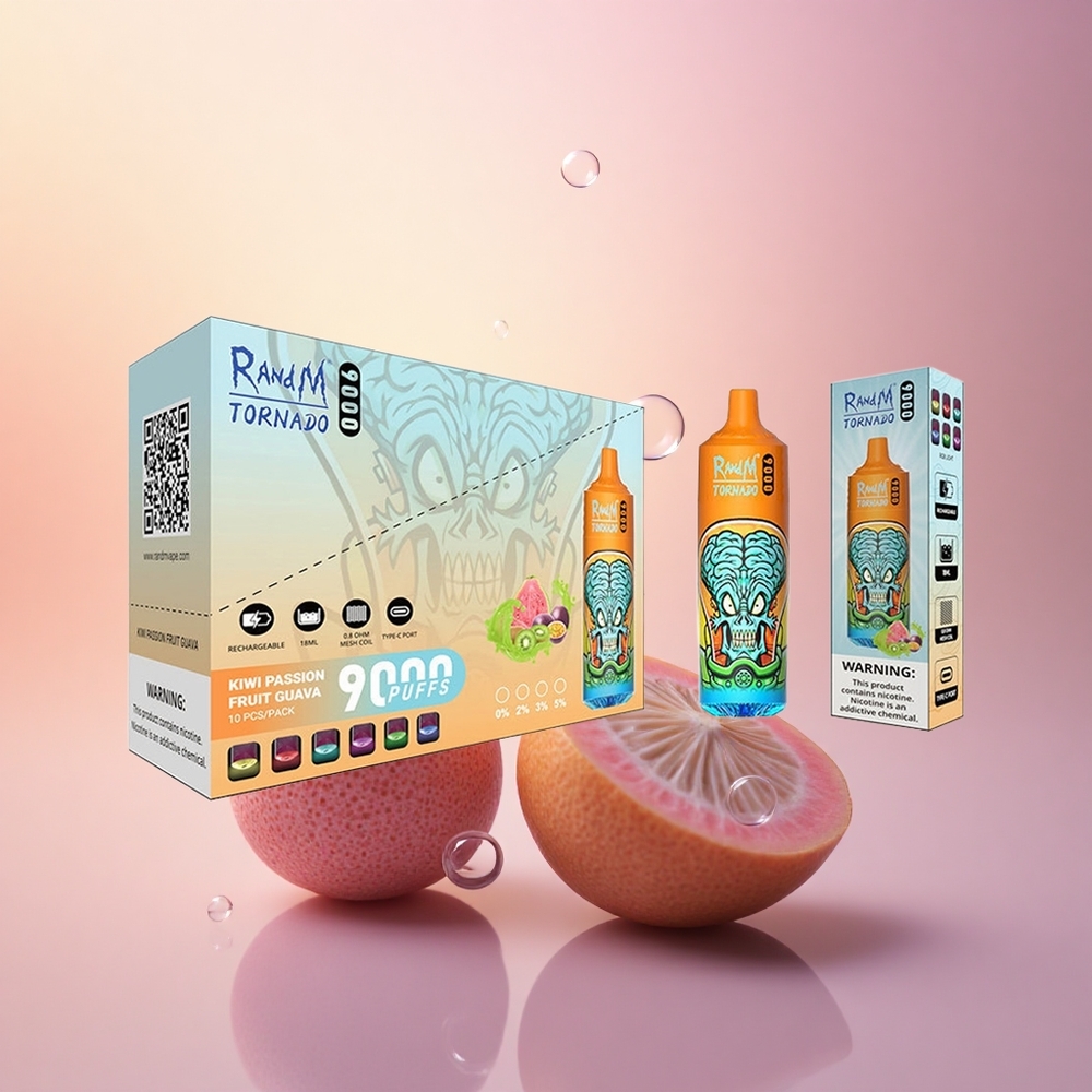 RandM Fumot Tornado 9000 Puffs Kiwi Passion Fruit Guava Mesh RGB 18mL