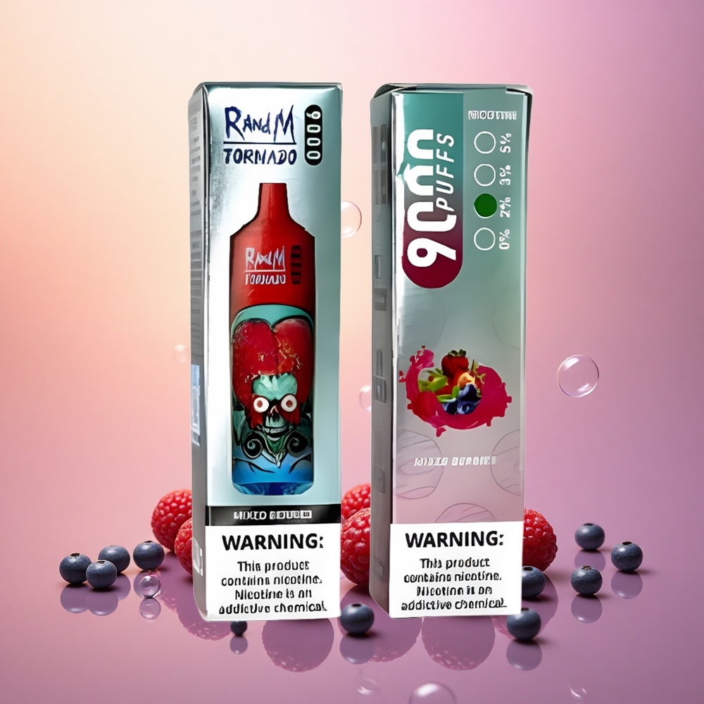 RandM Fumot Tornado 9000 Puffs Mixed Berries 18mL Mesh Coil RGB Display