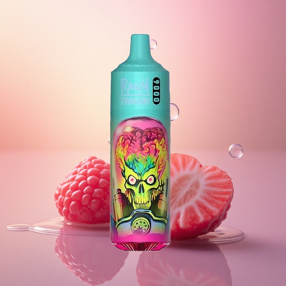 RandM Fumot Tornado 9000 Puffs Strawberry Raspberry Mesh 18mL RGB