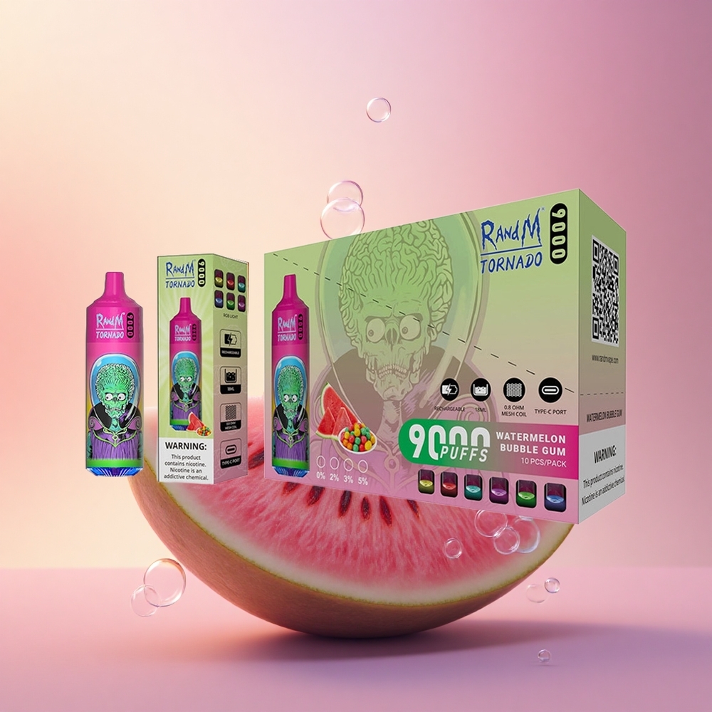 RandM Fumot Tornado 9000 Puffs Watermelon Bubble Gum Mesh 18mL RGB
