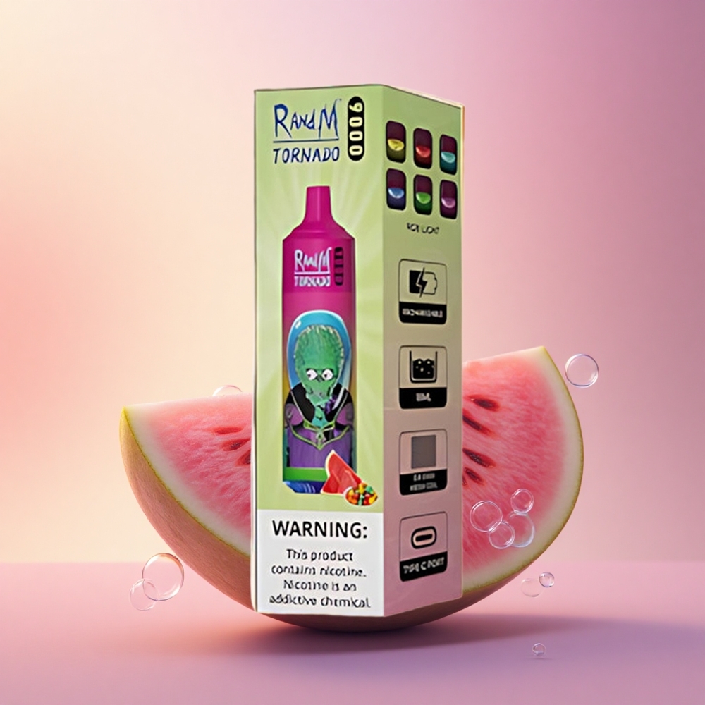 RandM Fumot Tornado 9000 Puffs Watermelon Bubble Gum Mesh 18mL RGB