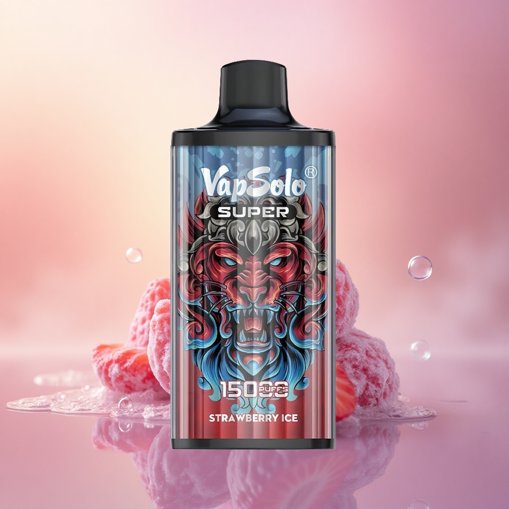 Vapsolo Super 15000 Puffs Strawberry Ice 40ml Mesh