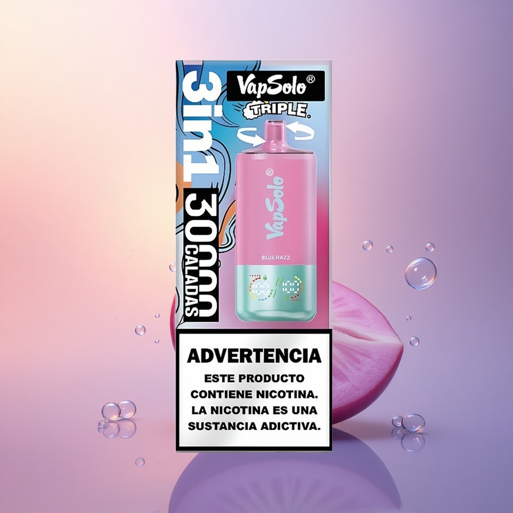 Vapsolo Triple 30000 Puffs Blue Razz Triple 40ml Type-C