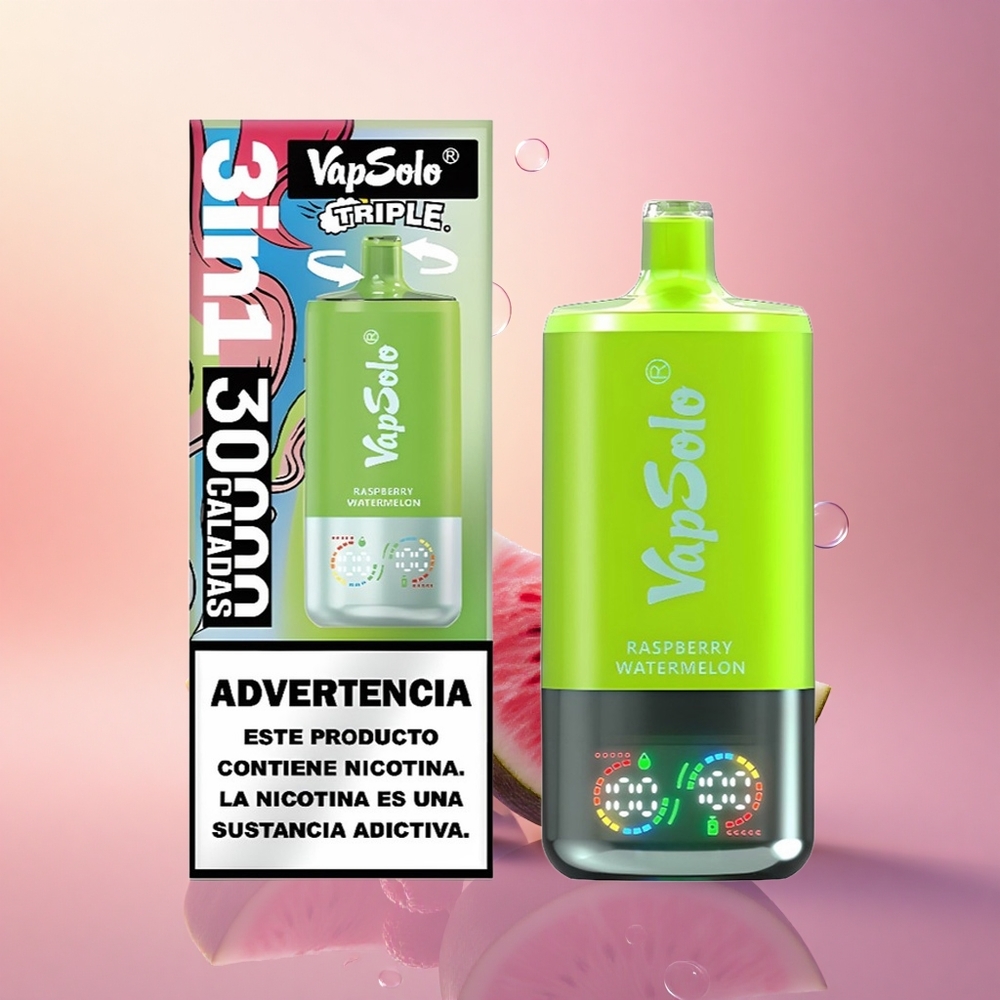 Vapsolo Triple 30000 Puffs Raspberry Watermelon Triple 40ml Type-C