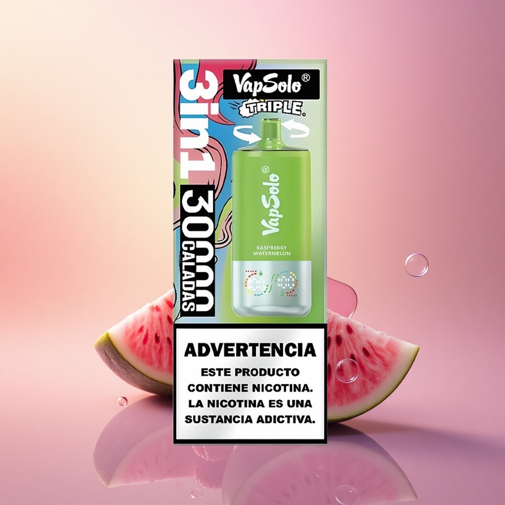 Vapsolo Triple 30000 Puffs Raspberry Watermelon Triple 40ml Type-C