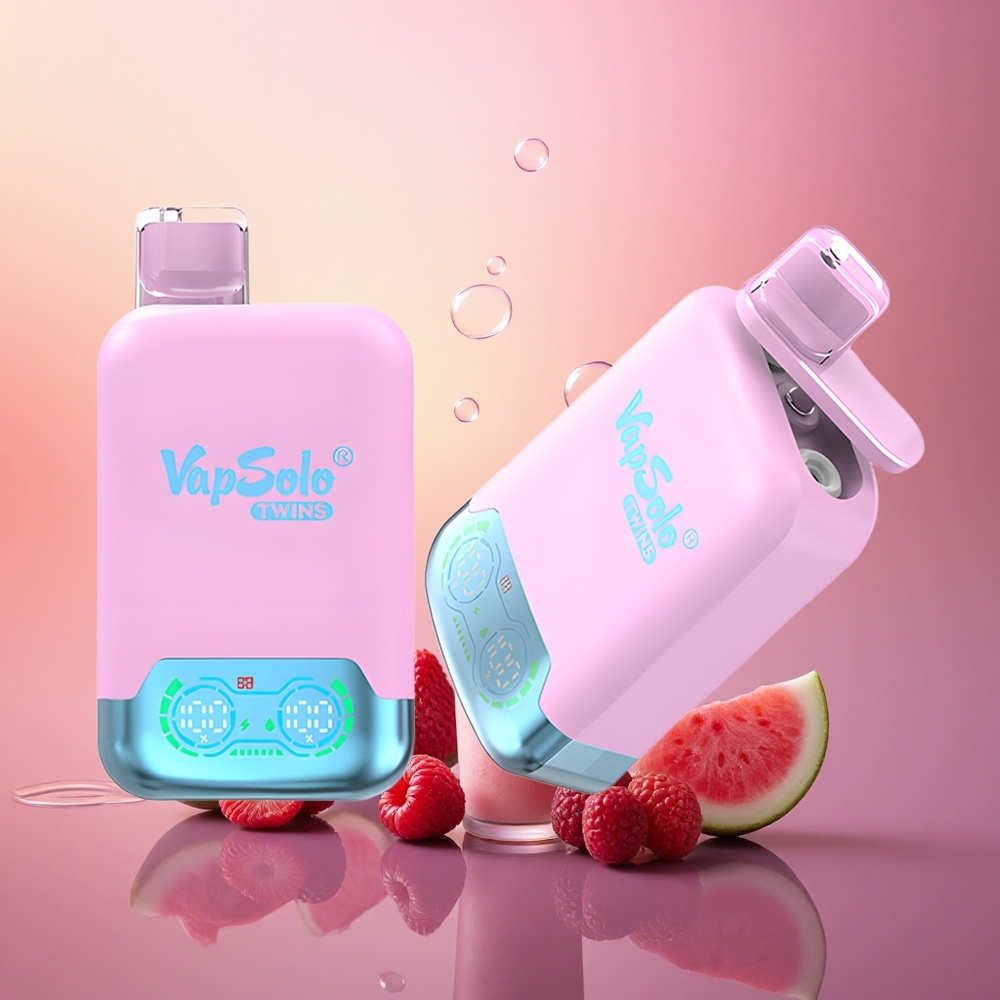 Vapsolo Twins 20000 Puffs Black Ice Dragon Fruit Strawberry & Raspberry Watermelon 40ml Type-C Dual Tank