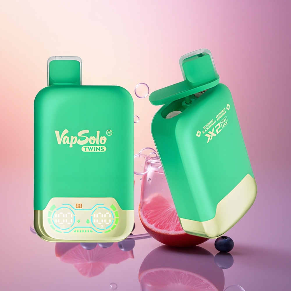 Vapsolo Twins 20000 Puffs Blueberry Blackcurrant & Grapefruit Refresher Dual Tank 40ml Type-C