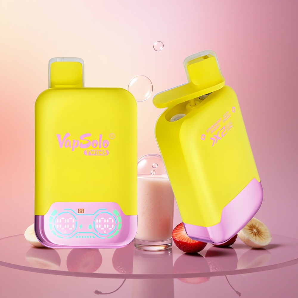 Vapsolo Twins 20000 Puffs Strawberry Banana & Fizzy Cherry 40ml Dual Tank Type-C