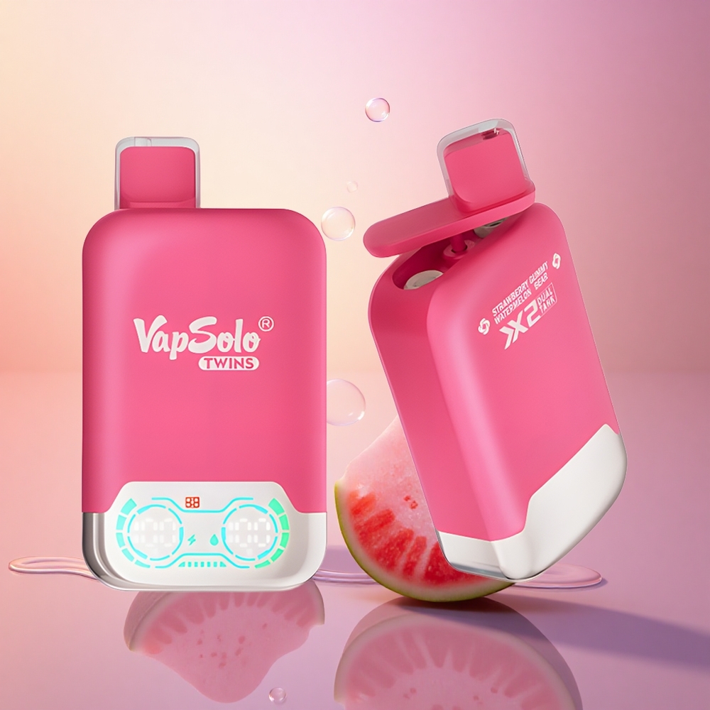 Vapsolo Twins 20000 Puffs Strawberry Watermelon & Gummy Bear 40ml Dual Tank Type-C