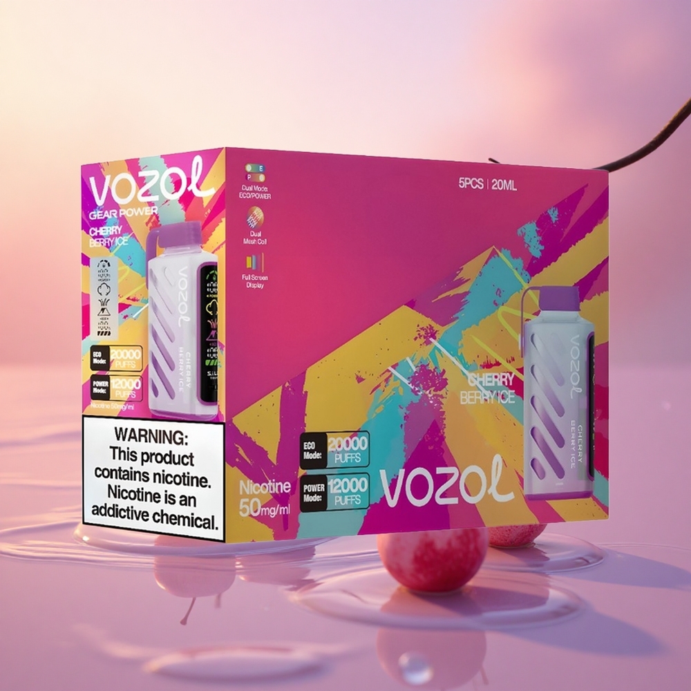 VOZOL Gear Power 20000 Puffs Cherry Berry Ice Dual Mesh 20mL 50mg