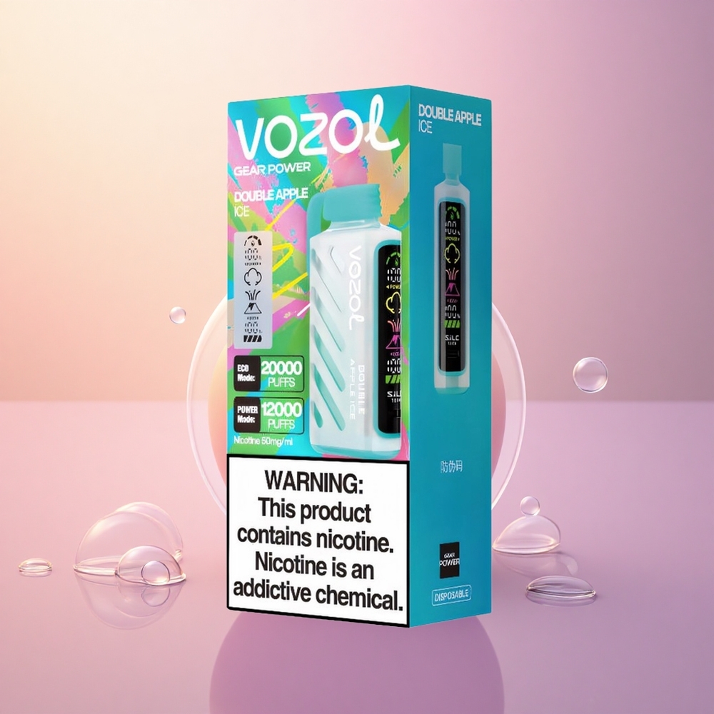 VOZOL Gear Power 20000 Puffs Double Apple Ice with Dual Mesh Coil & 20mL Pre-Filled