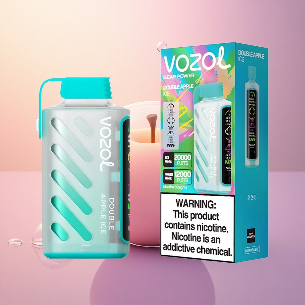 VOZOL Gear Power 20000 Puffs Double Apple Ice with Dual Mesh Coil & 20mL Pre-Filled