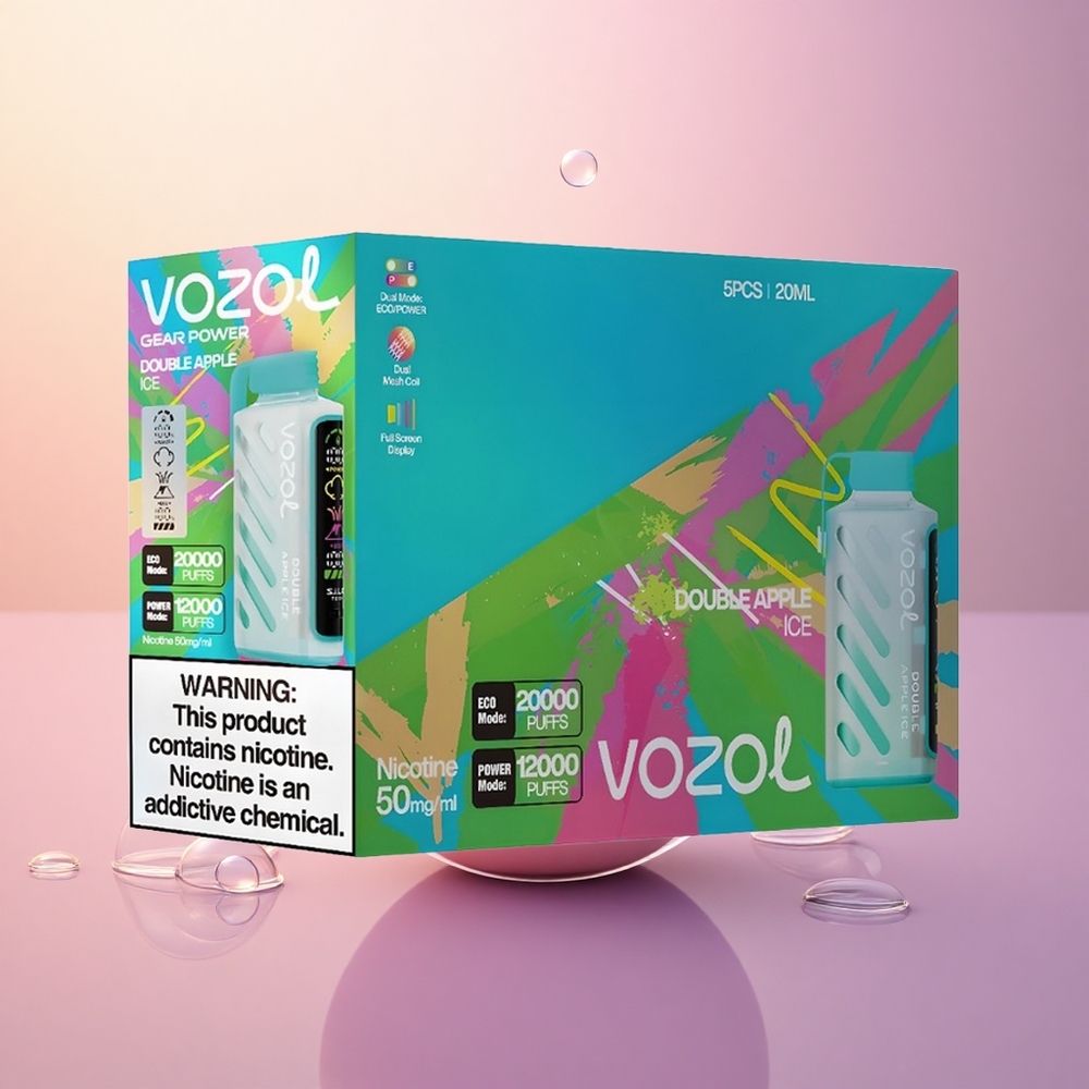 VOZOL Gear Power 20000 Puffs Double Apple Ice with Dual Mesh Coil & 20mL Pre-Filled