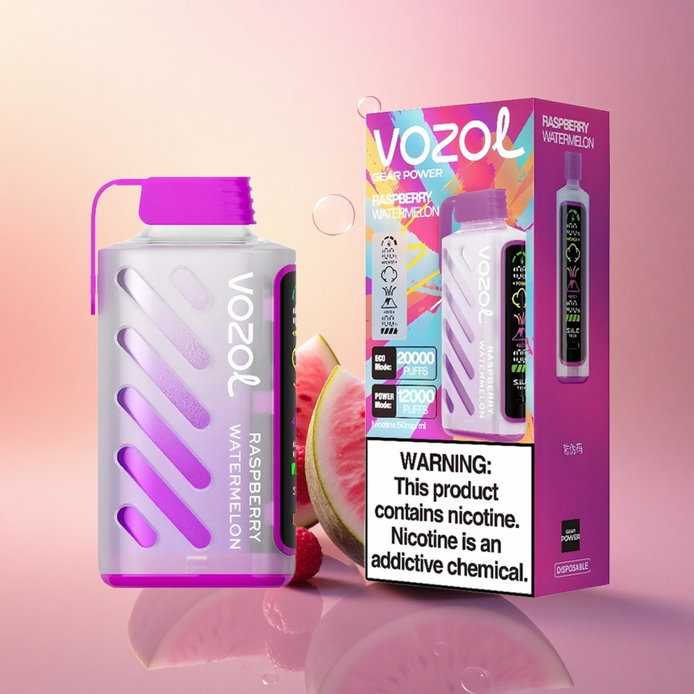 VOZOL Gear Power 20000 Puffs Dual Mesh Raspberry Watermelon 20mL
