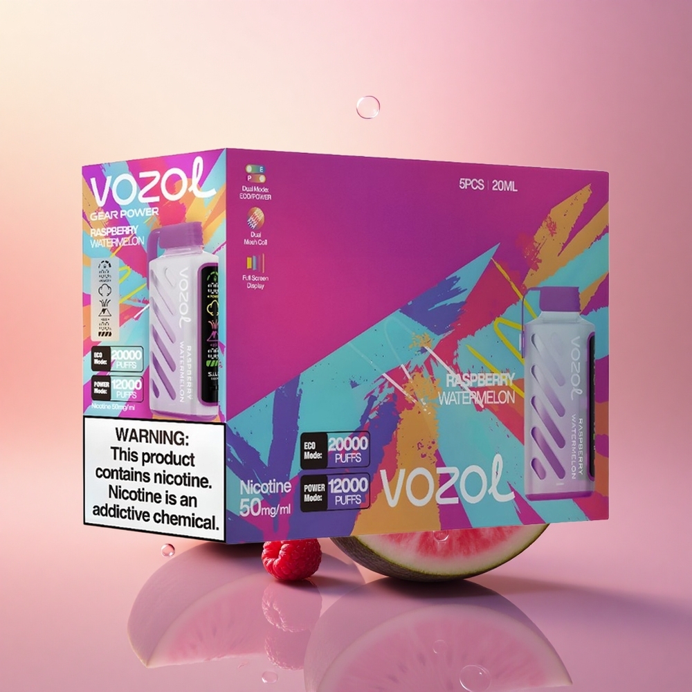 VOZOL Gear Power 20000 Puffs Dual Mesh Raspberry Watermelon 20mL
