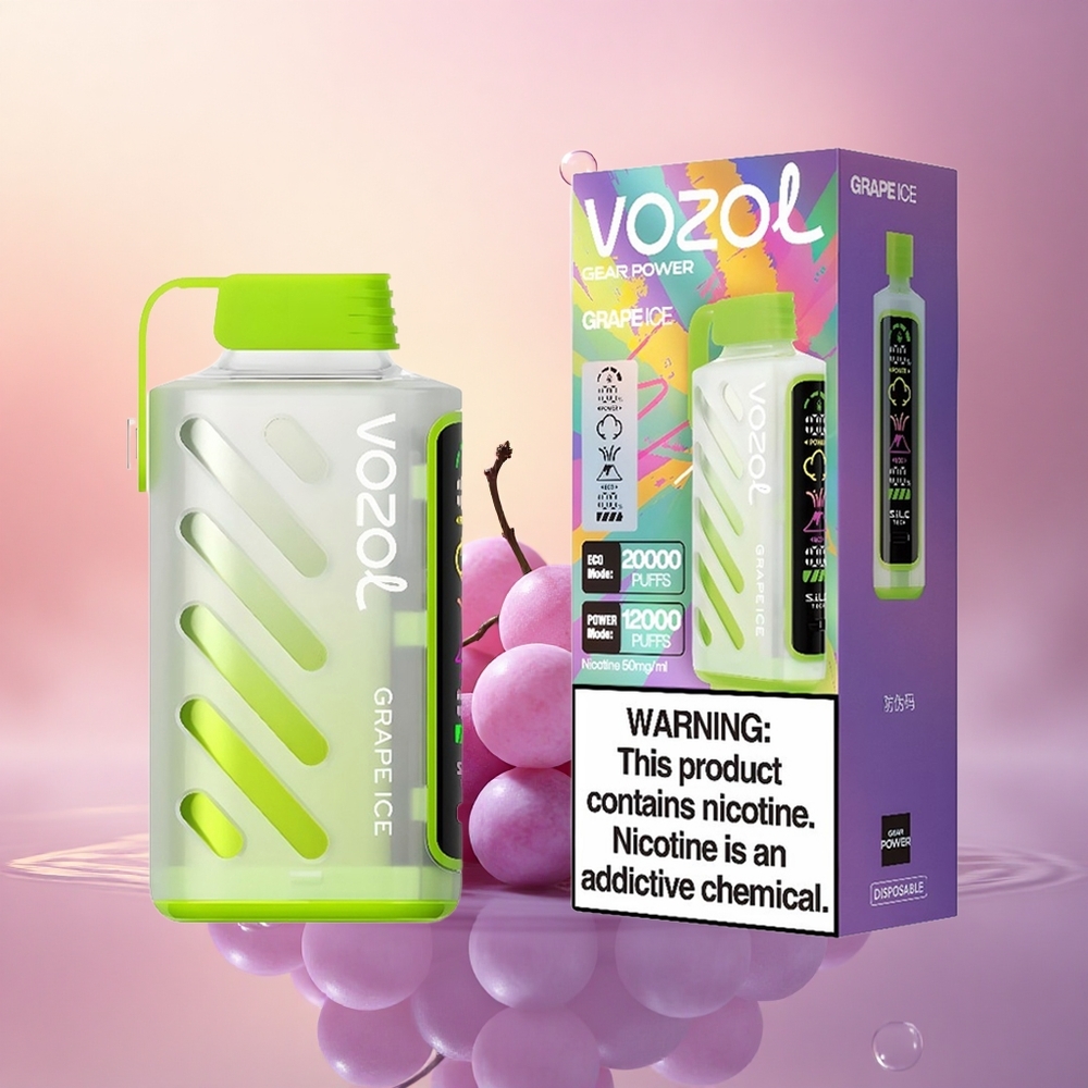 VOZOL Gear Power 20000 Puffs Grape Ice S.i.L.C. Tech Dual Mesh 20mL