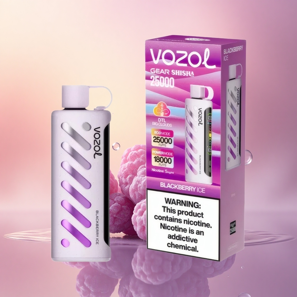 VOZOL Gear Shisha 25000 Puffs Blackberry Ice Dual Mesh 1000mAh 5mg