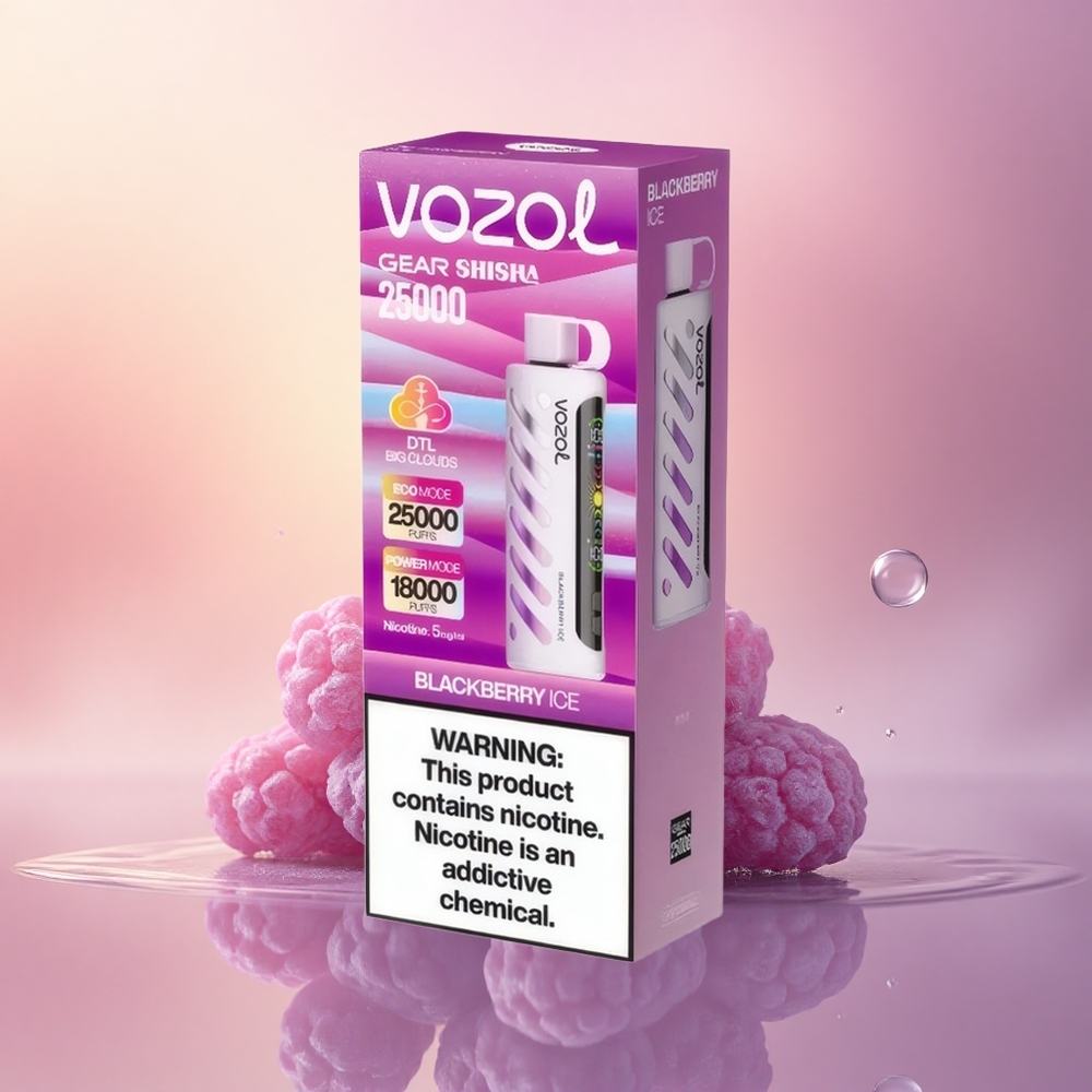 VOZOL Gear Shisha 25000 Puffs Blackberry Ice Dual Mesh 1000mAh 5mg