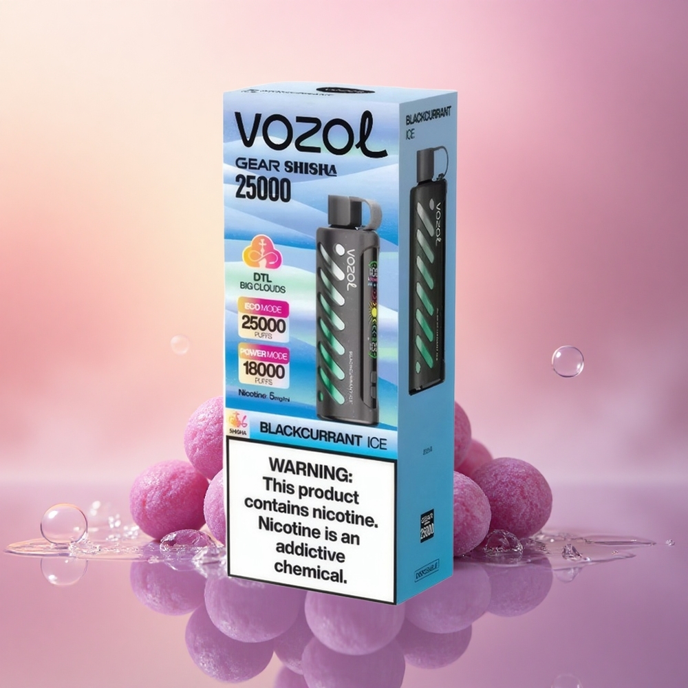 VOZOL Gear Shisha 25000 Puffs Blackcurrant Ice Dual Mesh 5mg