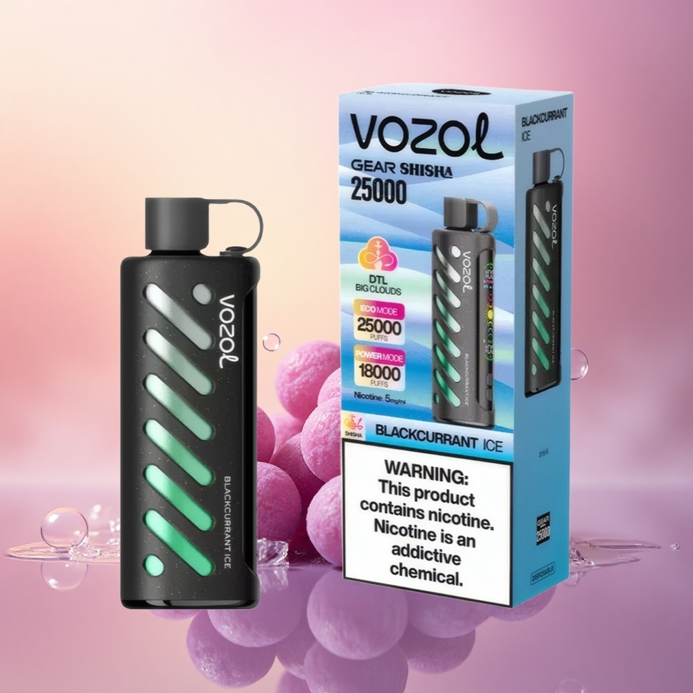 VOZOL Gear Shisha 25000 Puffs Blackcurrant Ice Dual Mesh 5mg