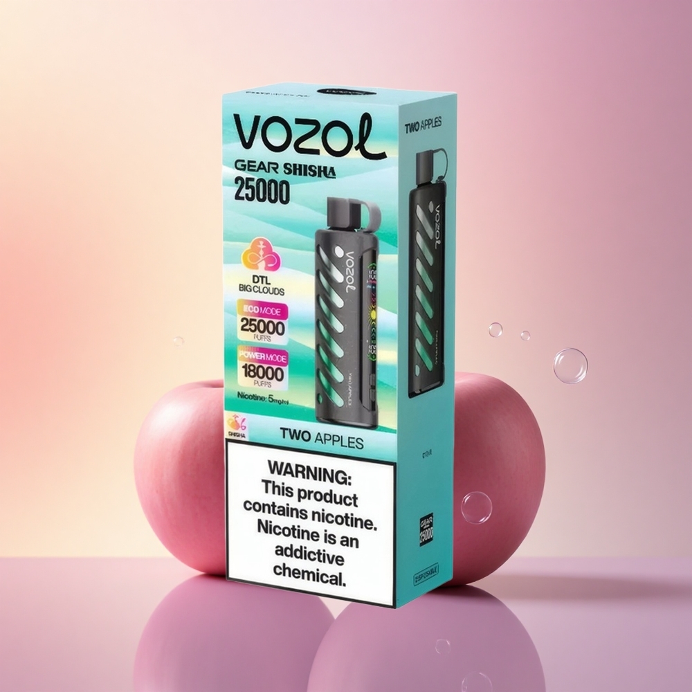 VOZOL Gear Shisha 25000 Puffs Dual Mesh Two Apples 1000mAh 5mg