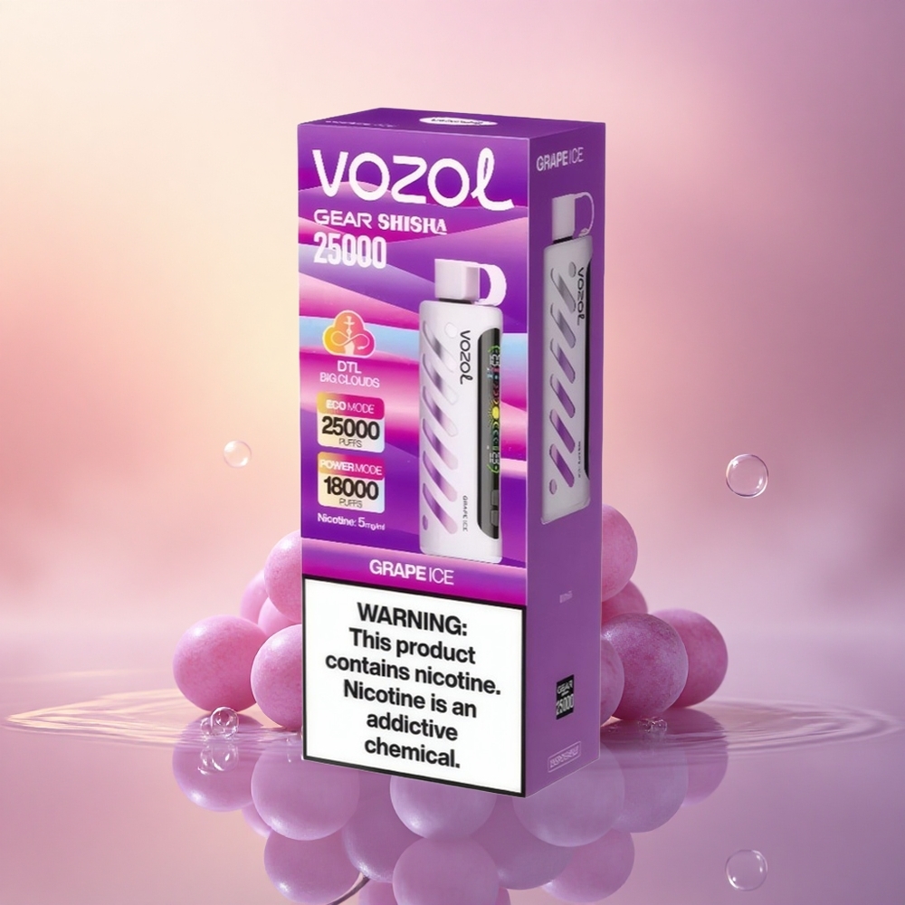 VOZOL Gear Shisha 25000 Puffs Grape Ice Dual Mesh 5mg