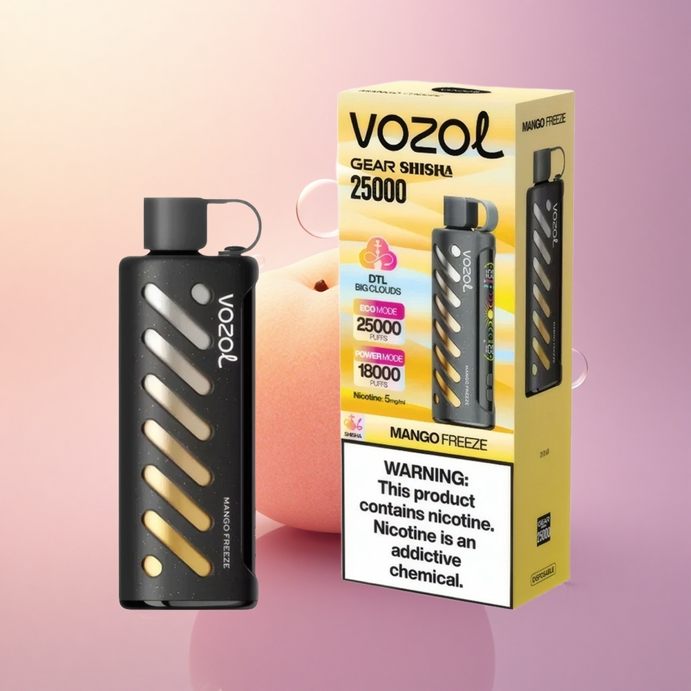 VOZOL Gear Shisha 25000 Puffs Mango Freeze 5mg Dual Mesh