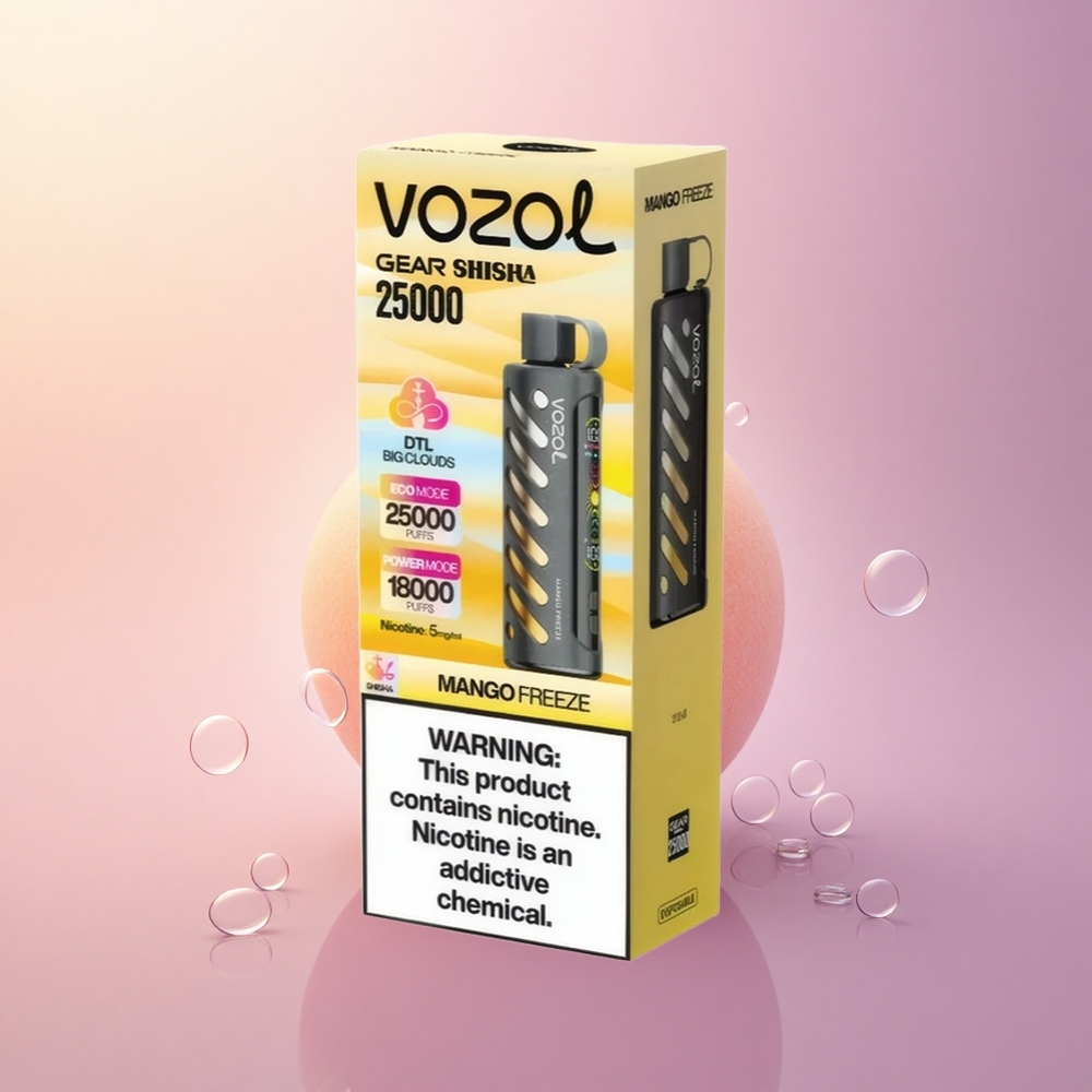 VOZOL Gear Shisha 25000 Puffs Mango Freeze 5mg Dual Mesh