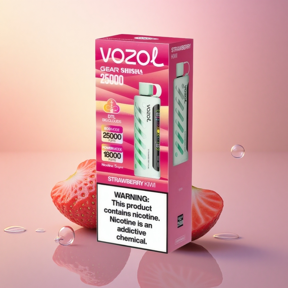 VOZOL Gear Shisha 25000 Puffs Strawberry Kiwi 1000mAh Dual Mesh