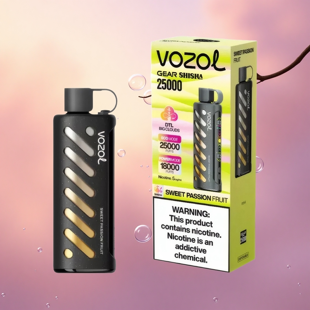 VOZOL Gear Shisha 25000 Puffs Sweet Passion Fruit Dual Mesh 5mg