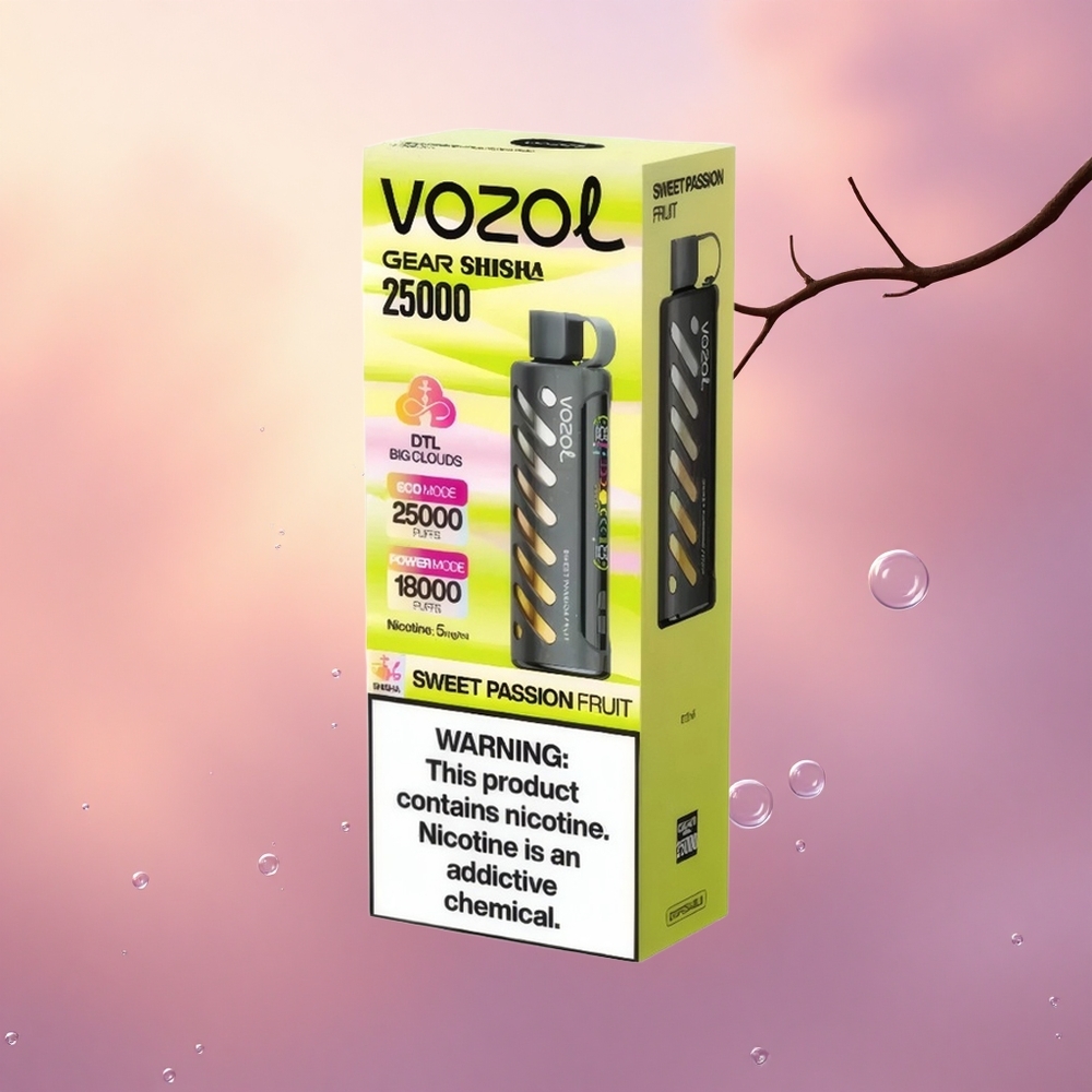 VOZOL Gear Shisha 25000 Puffs Sweet Passion Fruit Dual Mesh 5mg