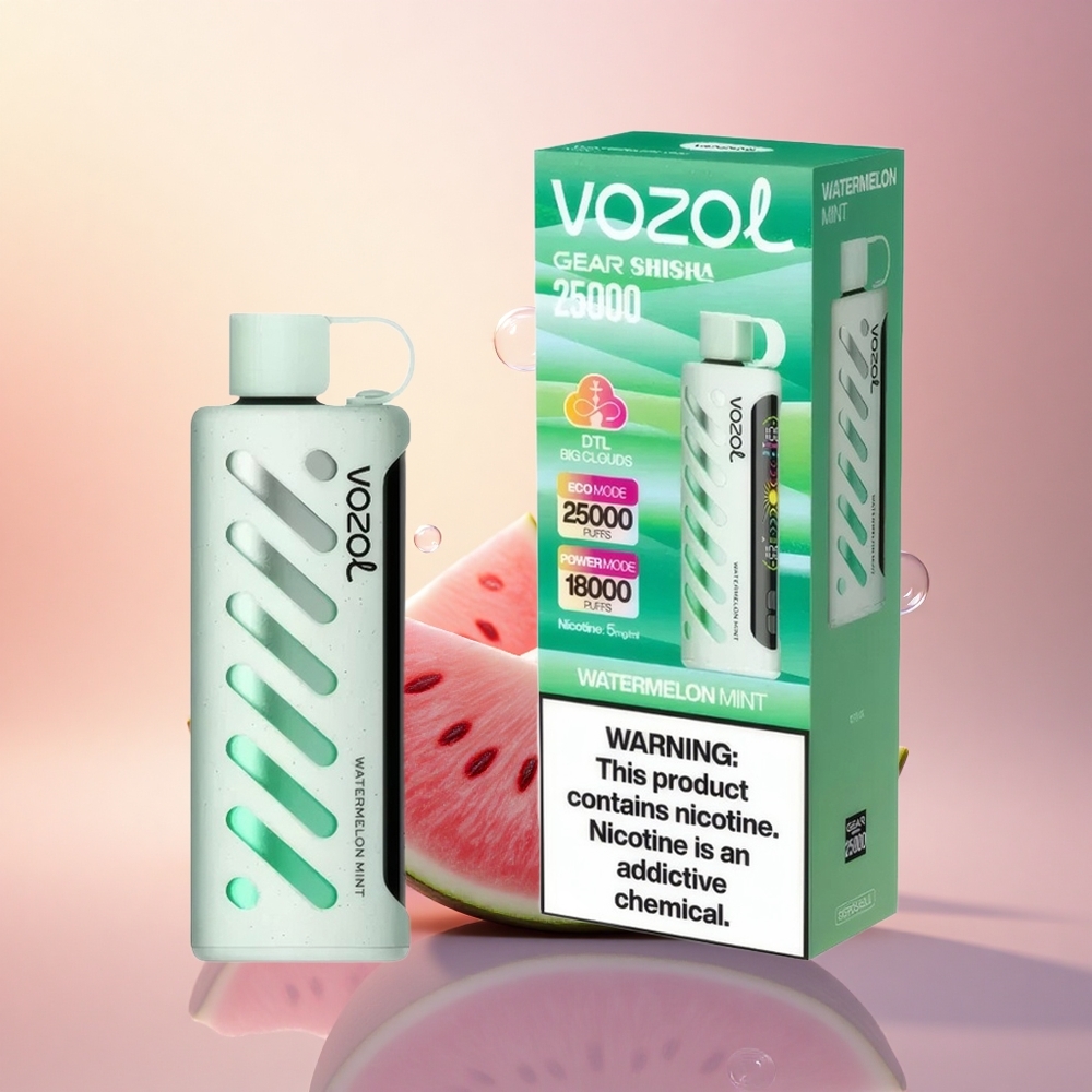 VOZOL Gear Shisha 25000 Puffs Watermelon Mint Dual Mesh 1000mAh